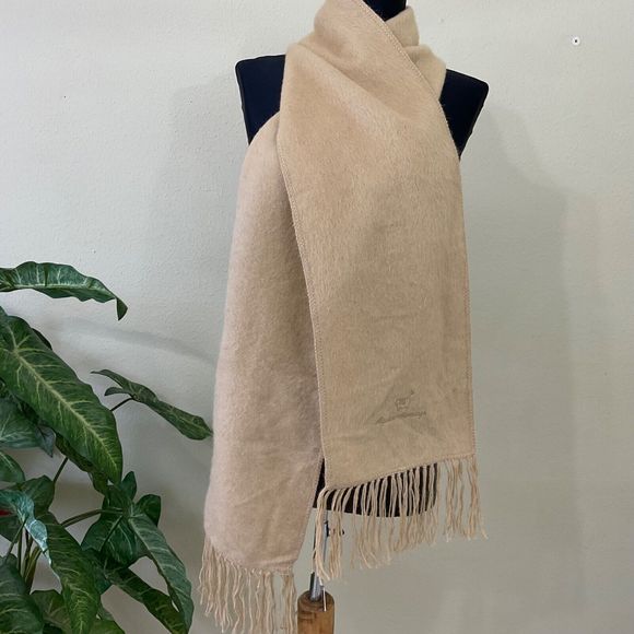 Camargo Scarf 100% Alpaca 72 x 9 inch Rectangle Fringe beige Peru - Picture 3 of 8